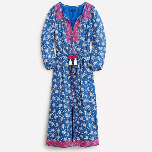 NWT J. Crew Belted Tunic Dress in Night Sky Block Print Size Large - Picture 4 of 10